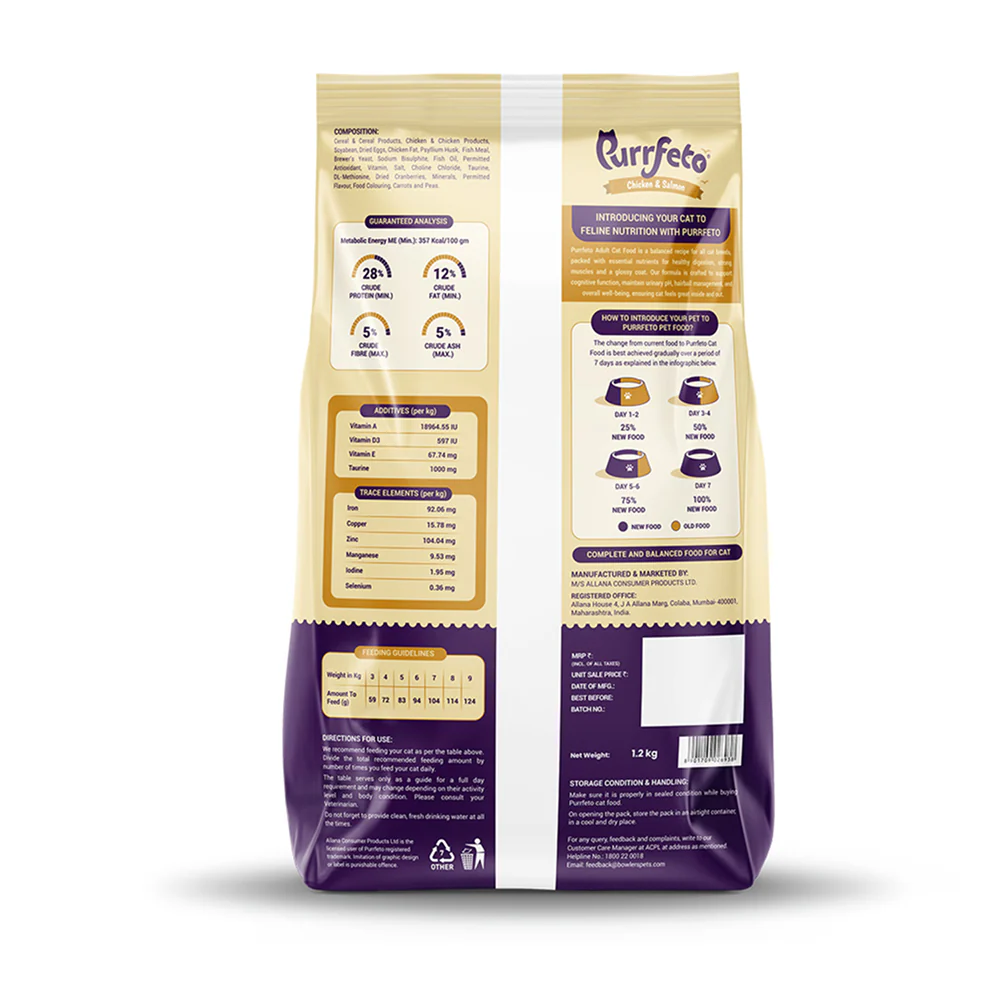 Purrfeto Chicken and Salmon Adult Cat Dry Food - Image 8