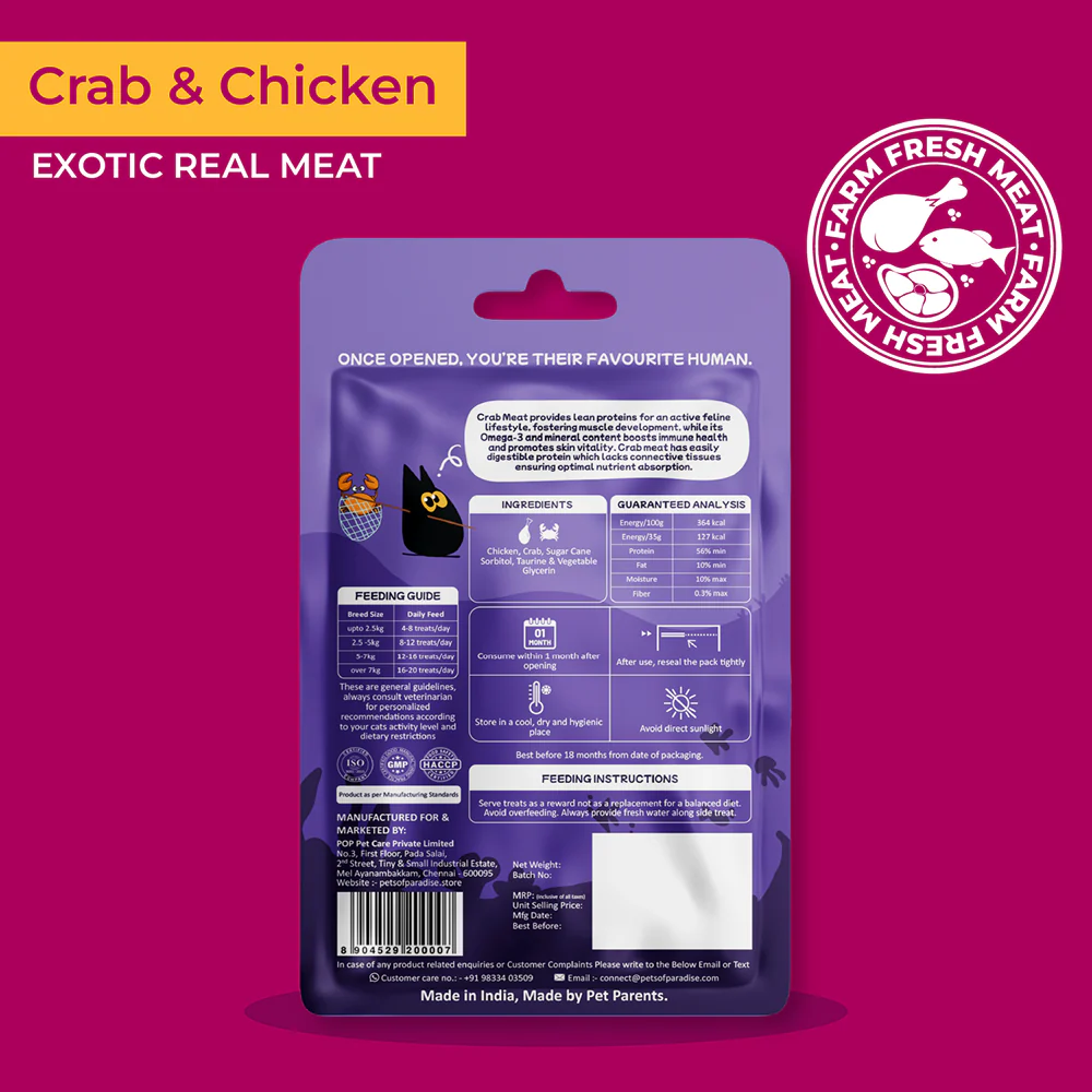 Purrkins Crab & Chicken Soft Jerky Cat Treats - Image 5