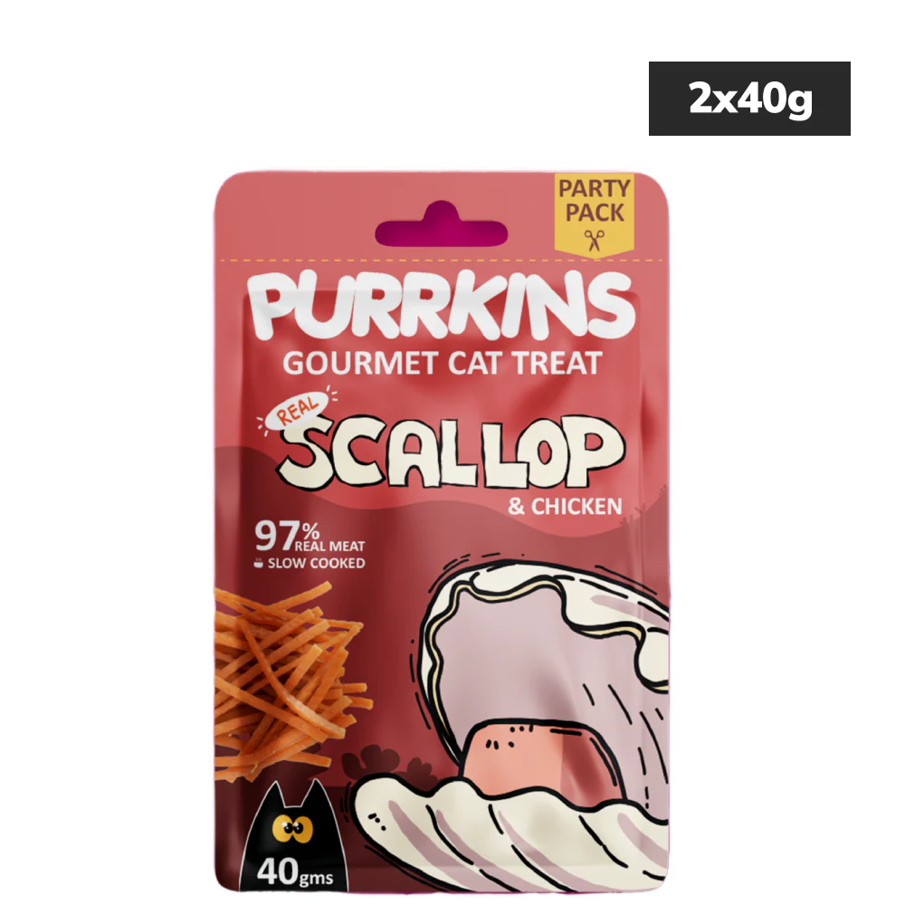 Purrkins Scallop & Chicken Soft Jerky Cat Treats - Image 2