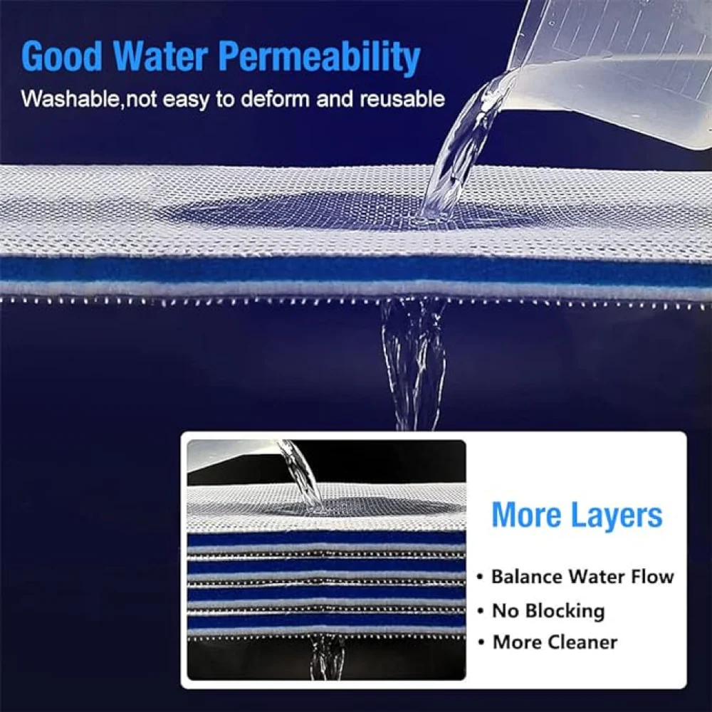 QPets 8 Layer High Density Reusable Aquarium Filter for Fish - Image 4