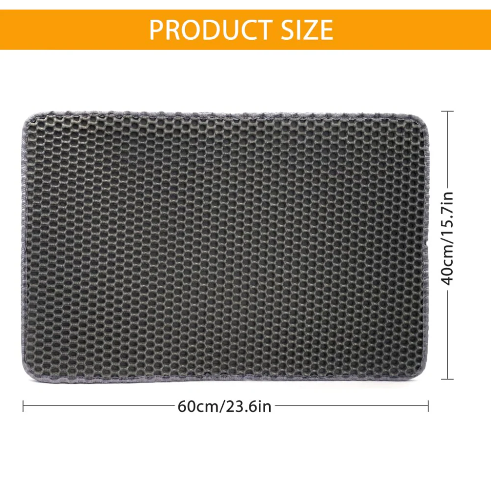 QPets Double Layer Litter Mat for Cat (Grey) - Image 2