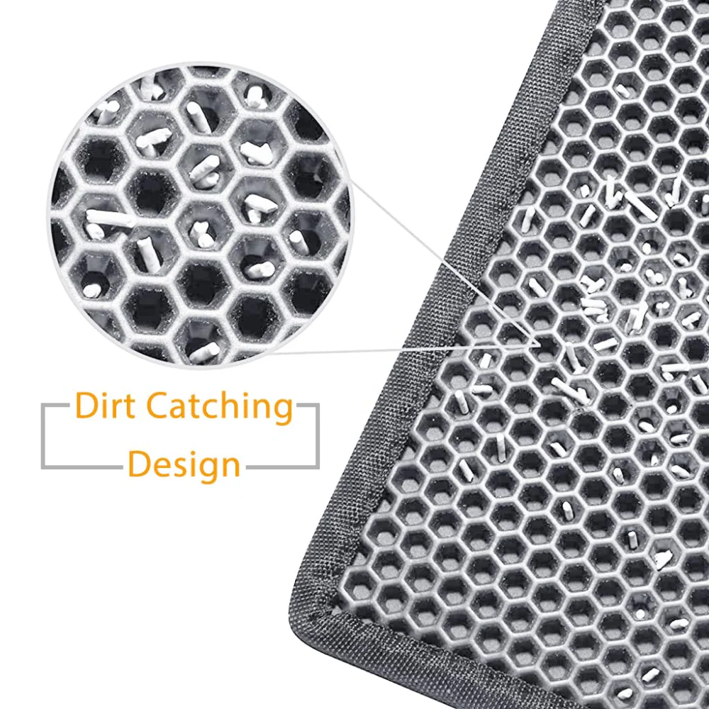 QPets Double Layer Litter Mat for Cat (Grey) - Image 4