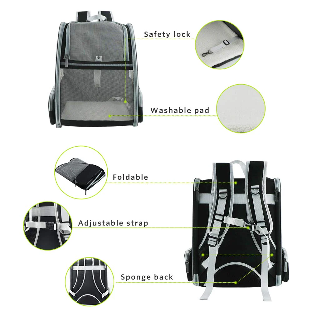 QPets Expandable Backpack for Dogs and Cats (Grey) - Image 3