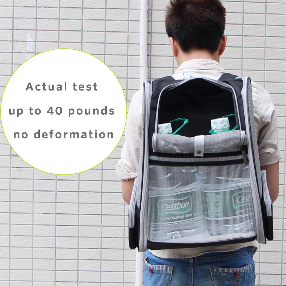 QPets Expandable Backpack for Dogs and Cats (Grey) - Image 5