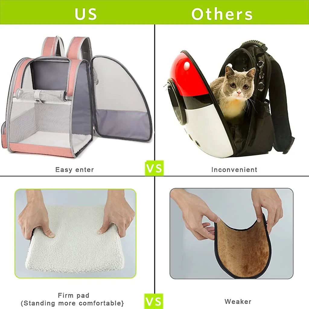 QPets Expandable Backpack for Dogs and Cats (Pink) - Image 4