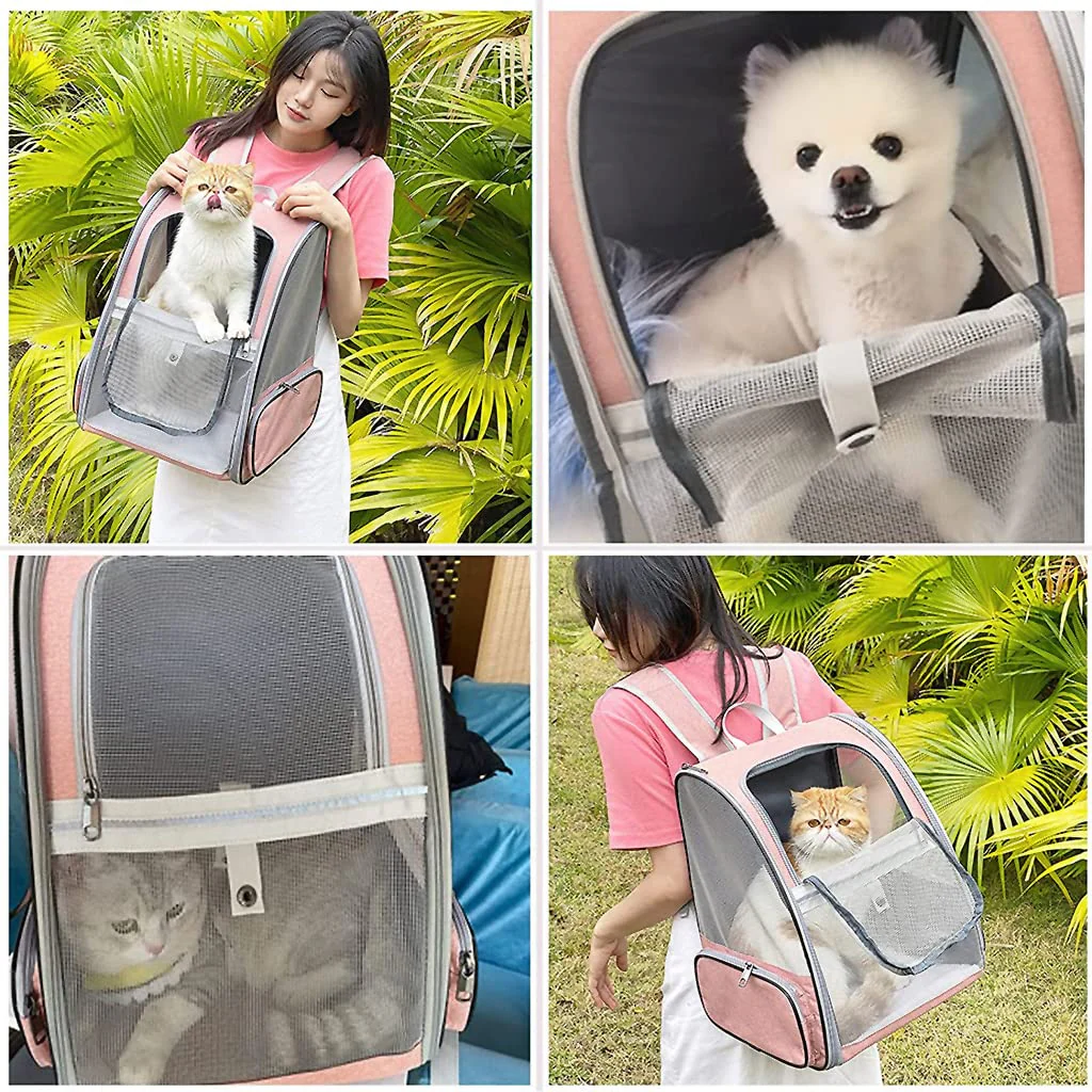 QPets Expandable Backpack for Dogs and Cats (Pink) - Image 5