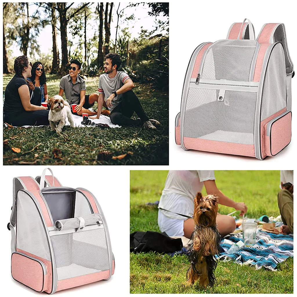 QPets Expandable Backpack for Dogs and Cats (Pink) - Image 6