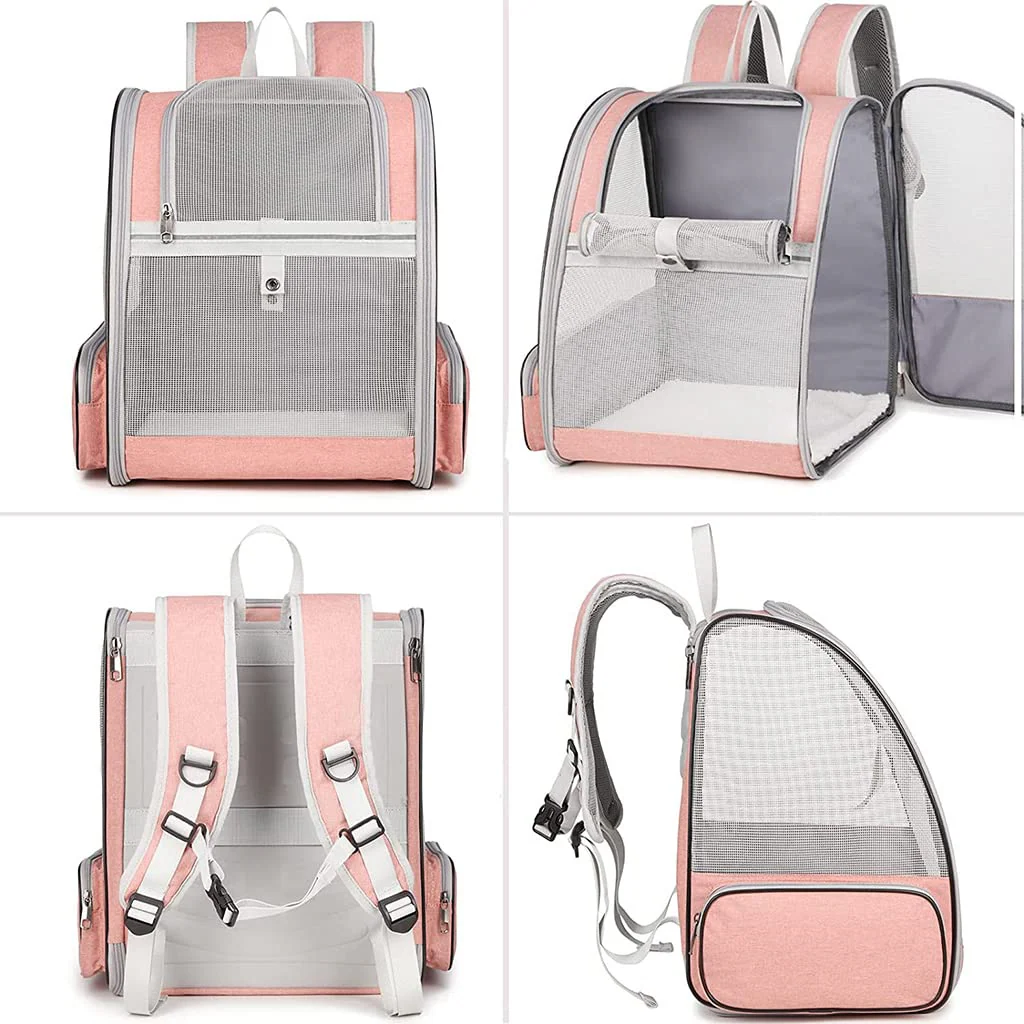 QPets Expandable Backpack for Dogs and Cats (Pink) - Image 8