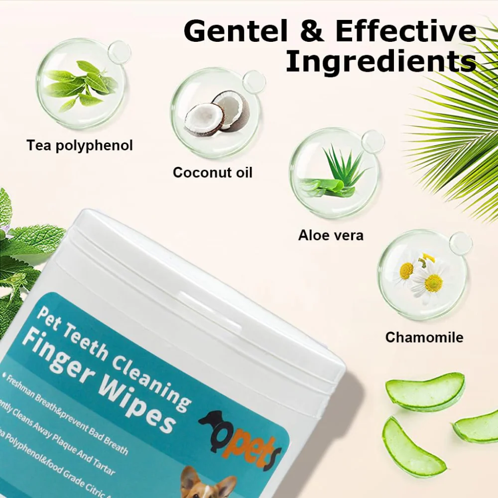 QPets Finger Cot Teeth Cleaning Wipes for Dogs and Cats - Image 2