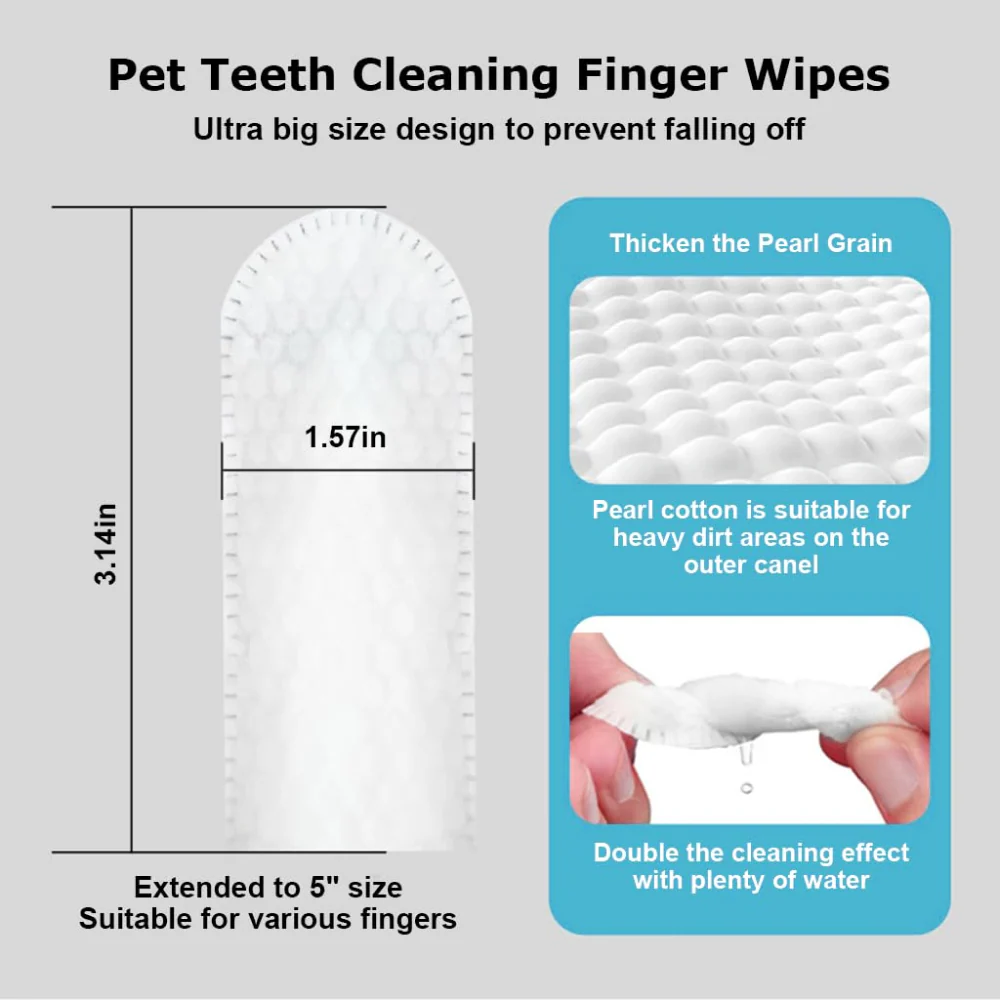 QPets Finger Cot Teeth Cleaning Wipes for Dogs and Cats - Image 3