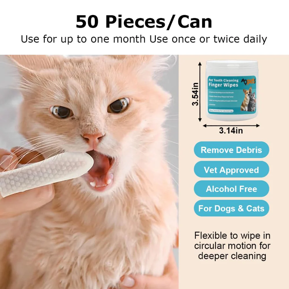 QPets Finger Cot Teeth Cleaning Wipes for Dogs and Cats - Image 4