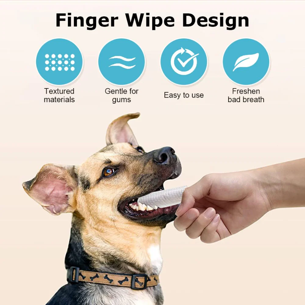 QPets Finger Cot Teeth Cleaning Wipes for Dogs and Cats - Image 5