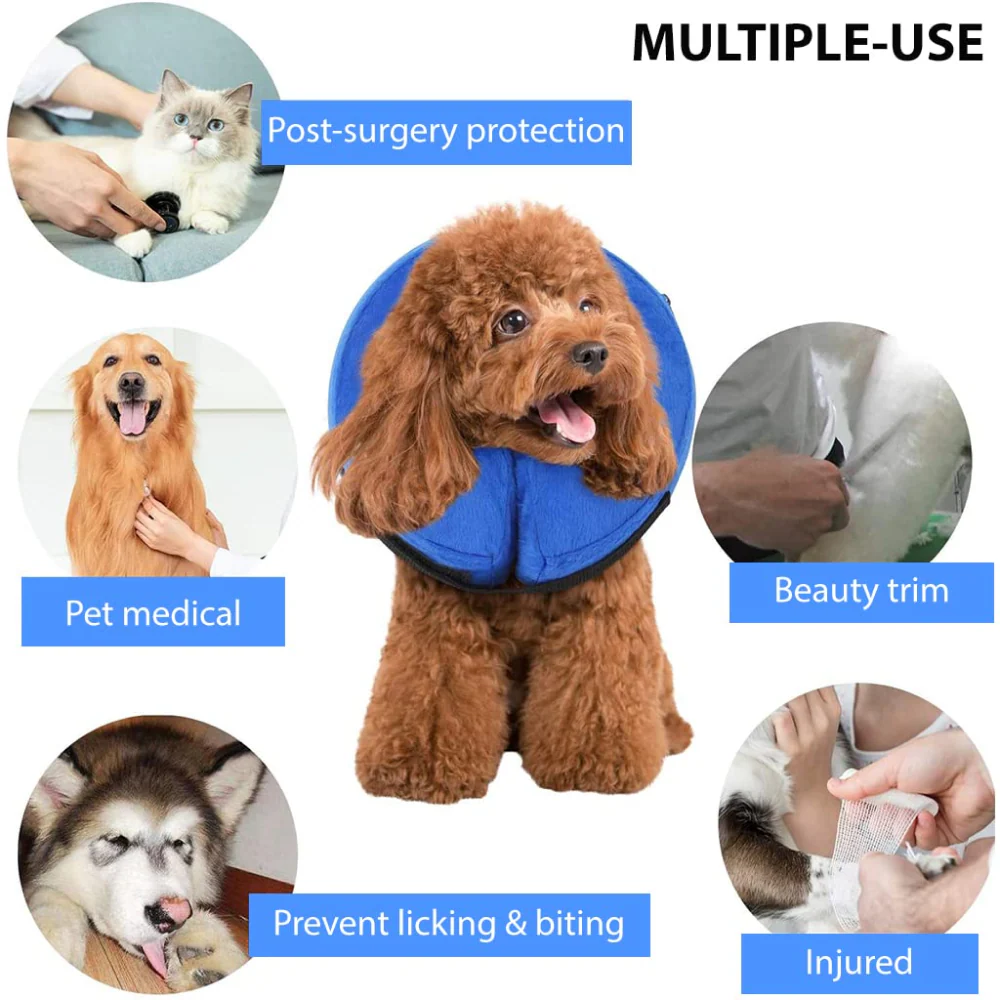 QPets Inflatable E Collar for Dogs and Cats (Blue) - Image 3