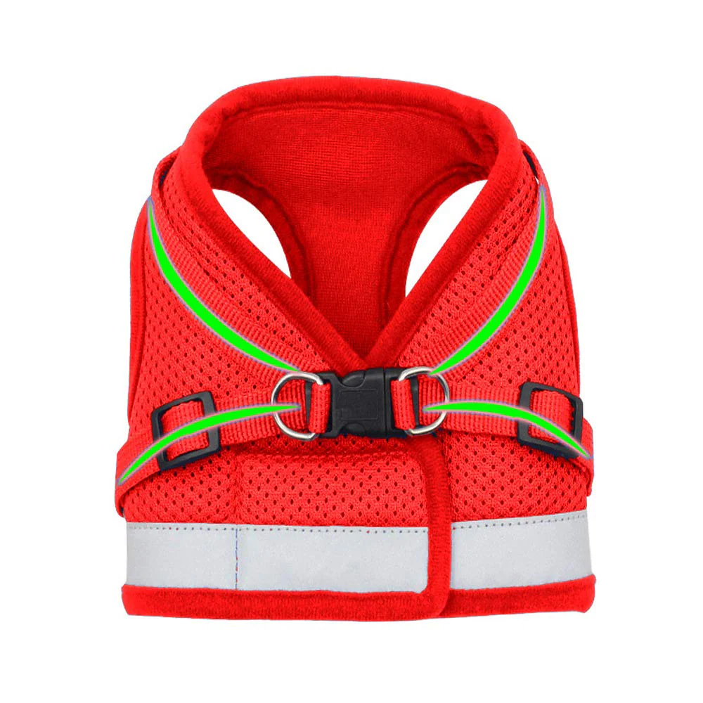 QPets Reflective Mesh Vest Harness with Leash for Dogs and Cats (Red) - Image 6