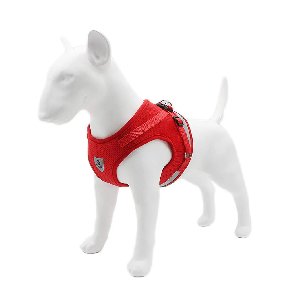 QPets Reflective Mesh Vest Harness with Leash for Dogs and Cats (Red) - Image 7