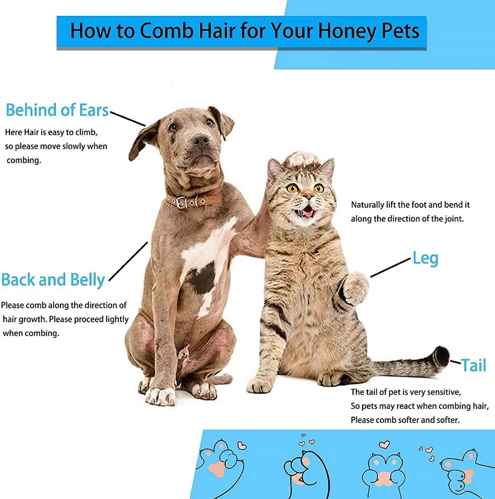 QPets Slicker Brush for Dogs and Cats (Blue) - Image 5