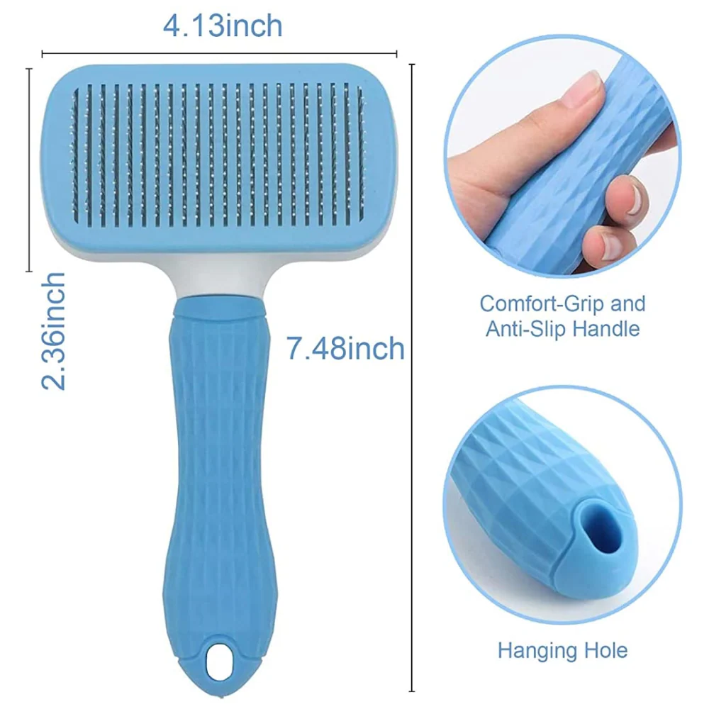 QPets Slicker Brush for Dogs and Cats (Blue) - Image 7