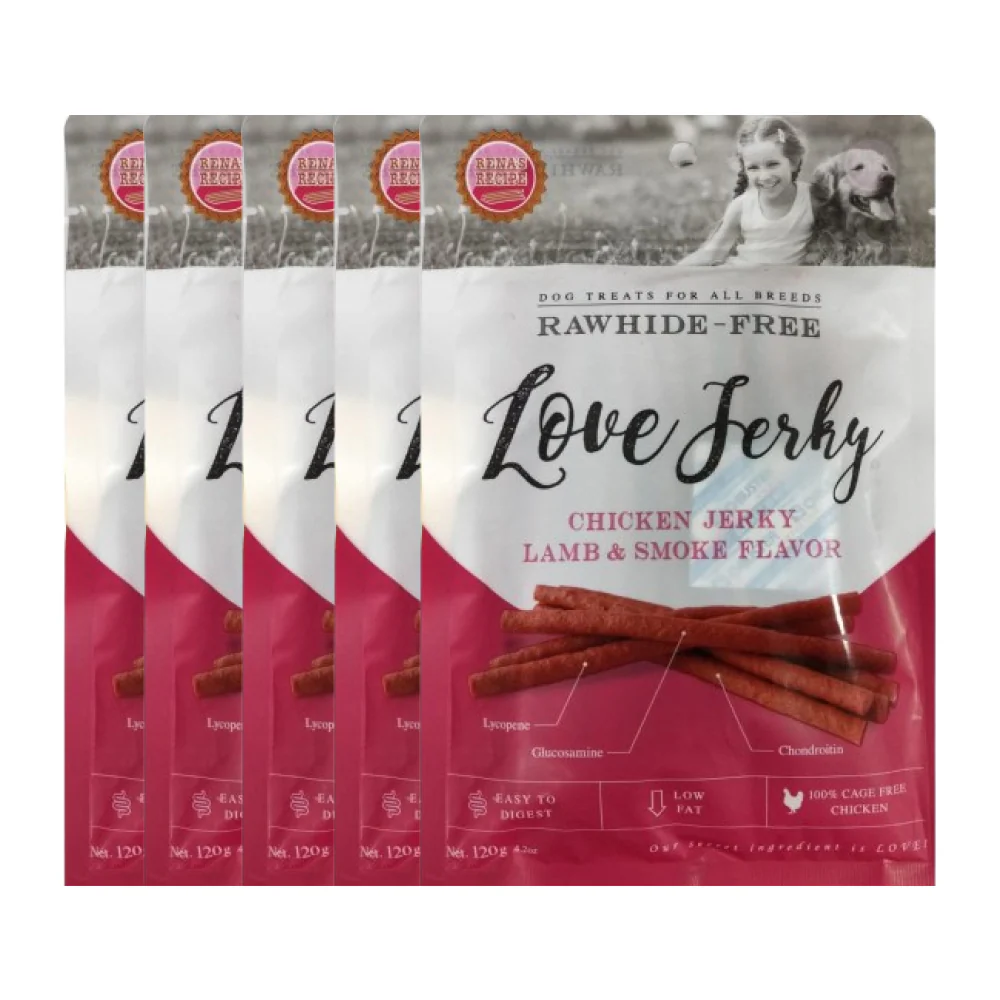Rena Love Jerky Lamb and Smoke Flavour Chicken Jerky Dog Treats - Image 3