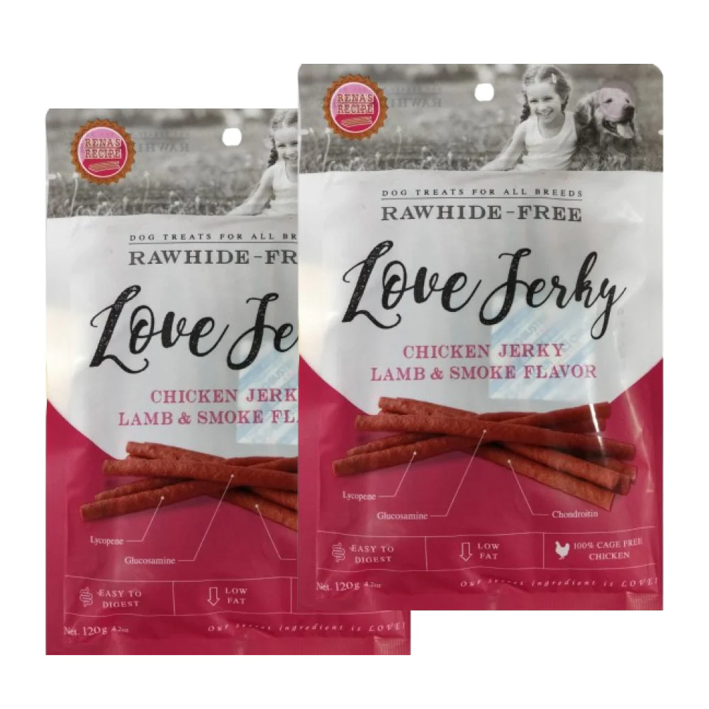 Rena Love Jerky Lamb and Smoke Flavour Chicken Jerky Dog Treats - Image 4