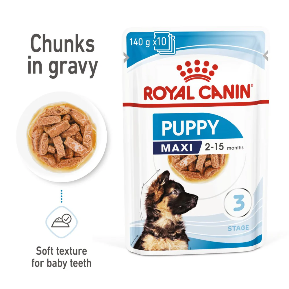 Royal Canin Giant Puppy Dry Food and Maxi Puppy Dog Wet Food Combo - Image 14