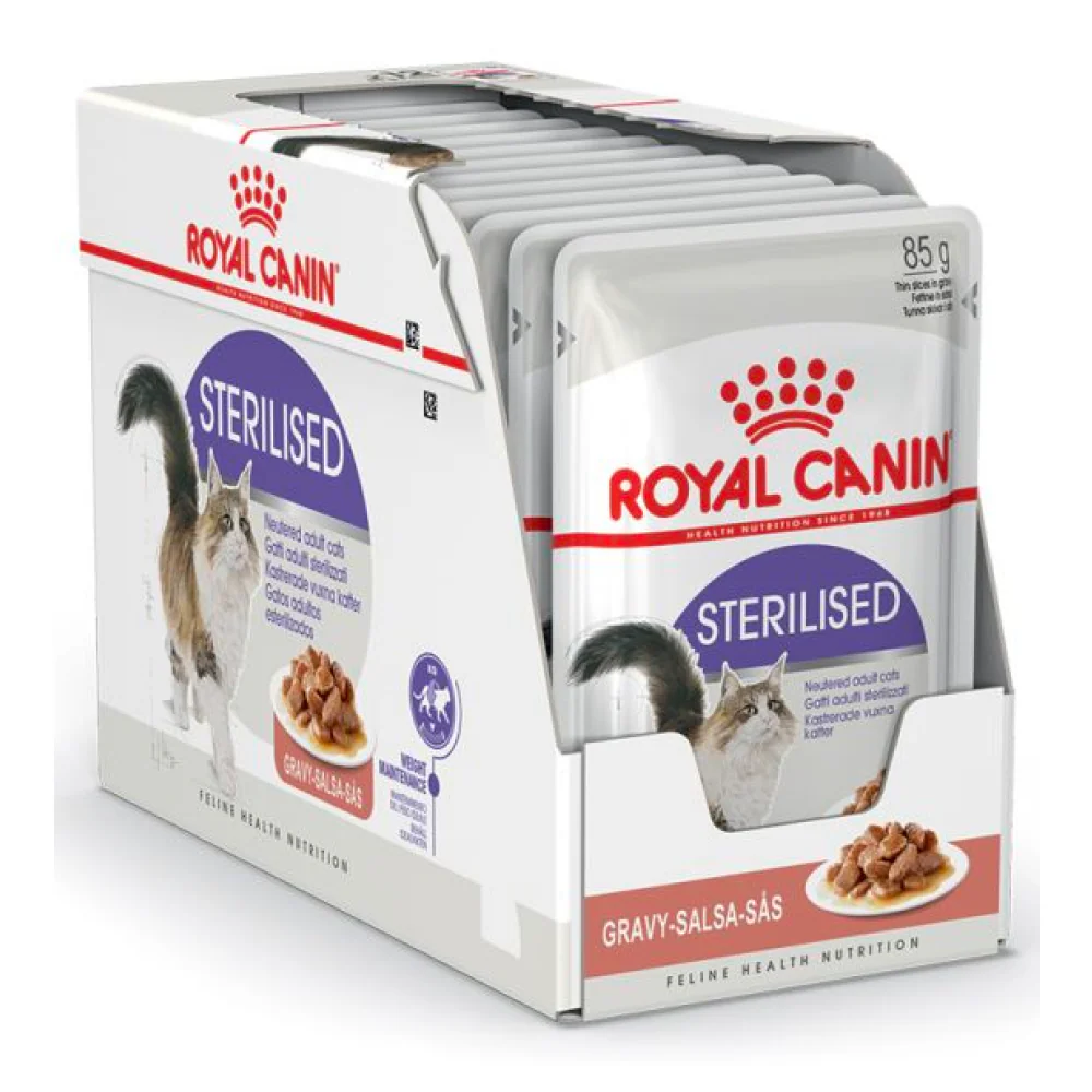 Royal Canin Instinctive and Sterilised/Neutered Gravy Adult Cat Wet Food Combo - Image 16