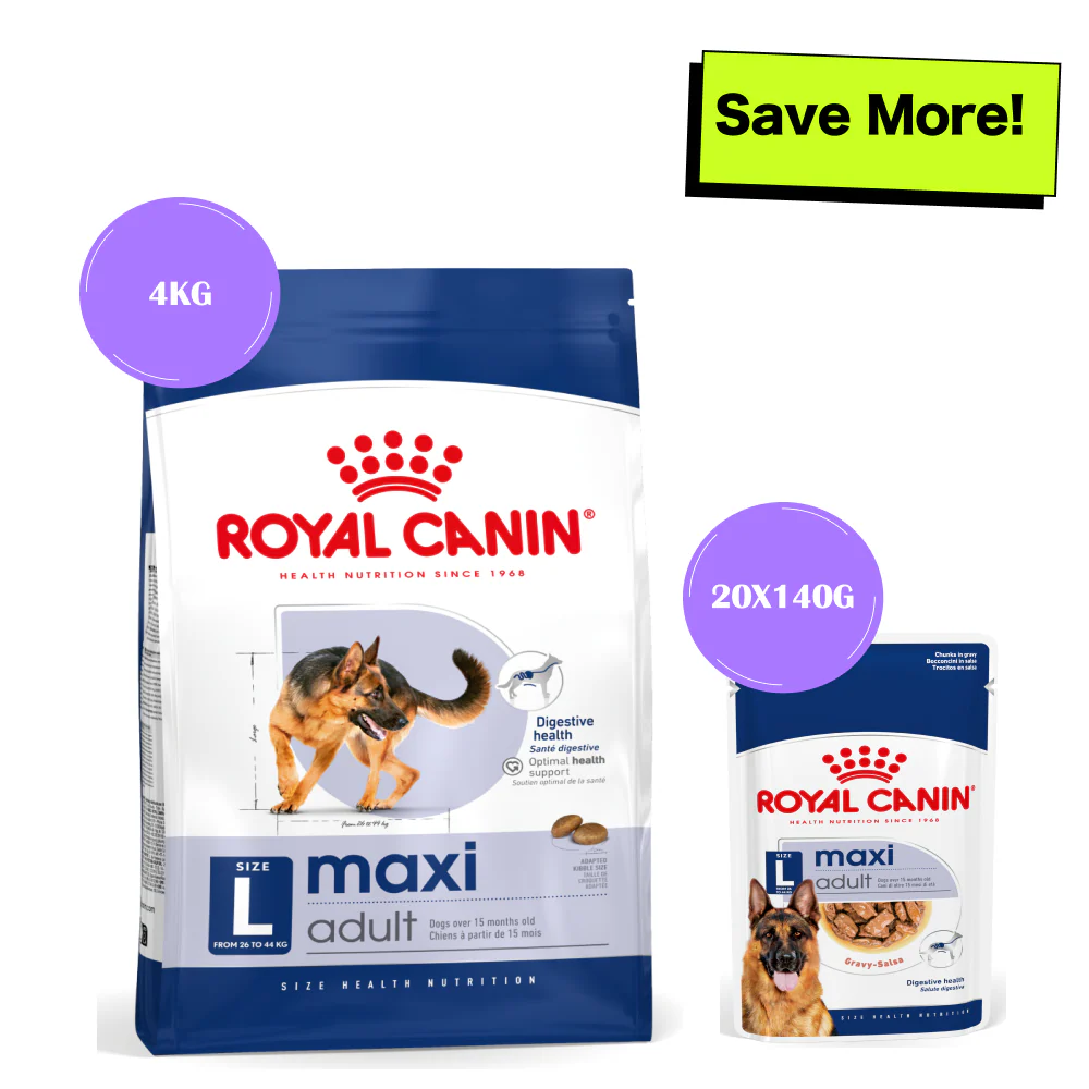 Royal Canin Maxi Adult Dog Dry and Wet Food Combo - Image 9