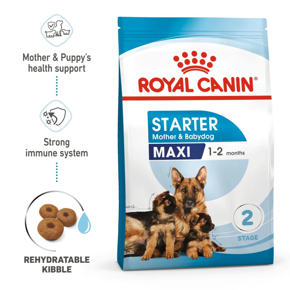 Royal Canin Maxi Starter Dry Food and Maxi Puppy Dog Wet Food Combo - Image 4