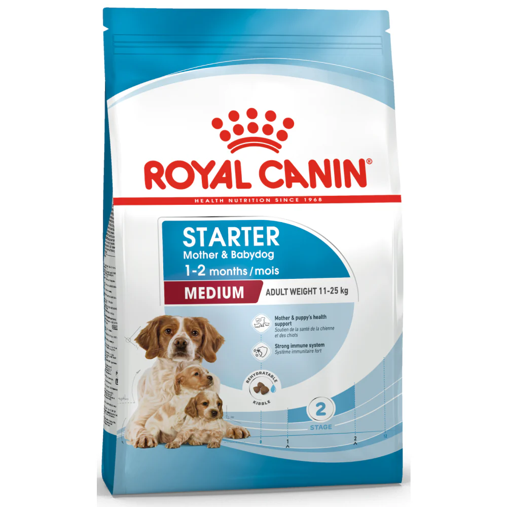 Royal Canin Medium Starter Dry Food for Medium Breed Dog and Puppies and Medium Puppy Dog Wet Food Combo - Image 2