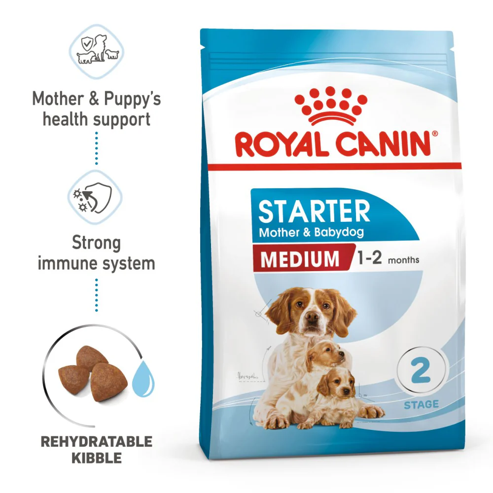 Royal Canin Medium Starter Dry Food for Medium Breed Dog and Puppies and Medium Puppy Dog Wet Food Combo - Image 3