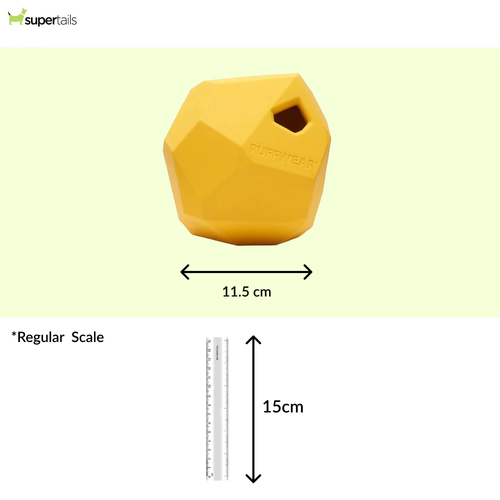 Ruffwear Gnawt a Rock Toy for Dogs (Dandeliion Yellow) - Image 2