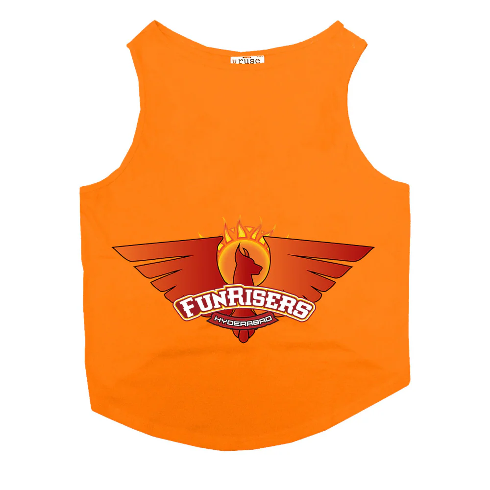 Ruse IPL "Funrisers Hyderabad" Printed Tank Jersey for Cats (Orange) | Indian Pet League - Image 3