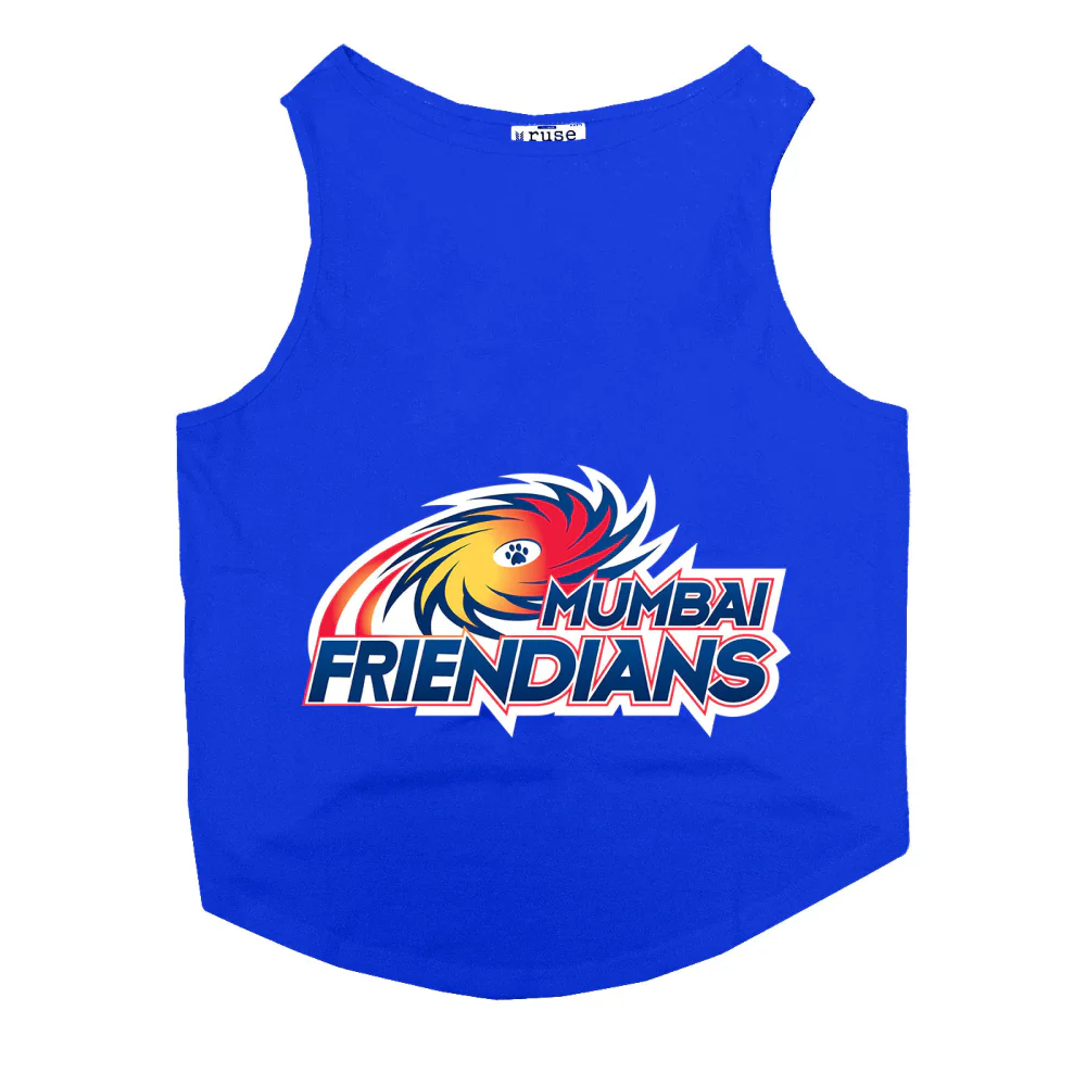 Ruse IPL "Mumbai Friendians" Printed Tank Jersey for Cats (Royal Blue) | Indian Pet League - Image 3