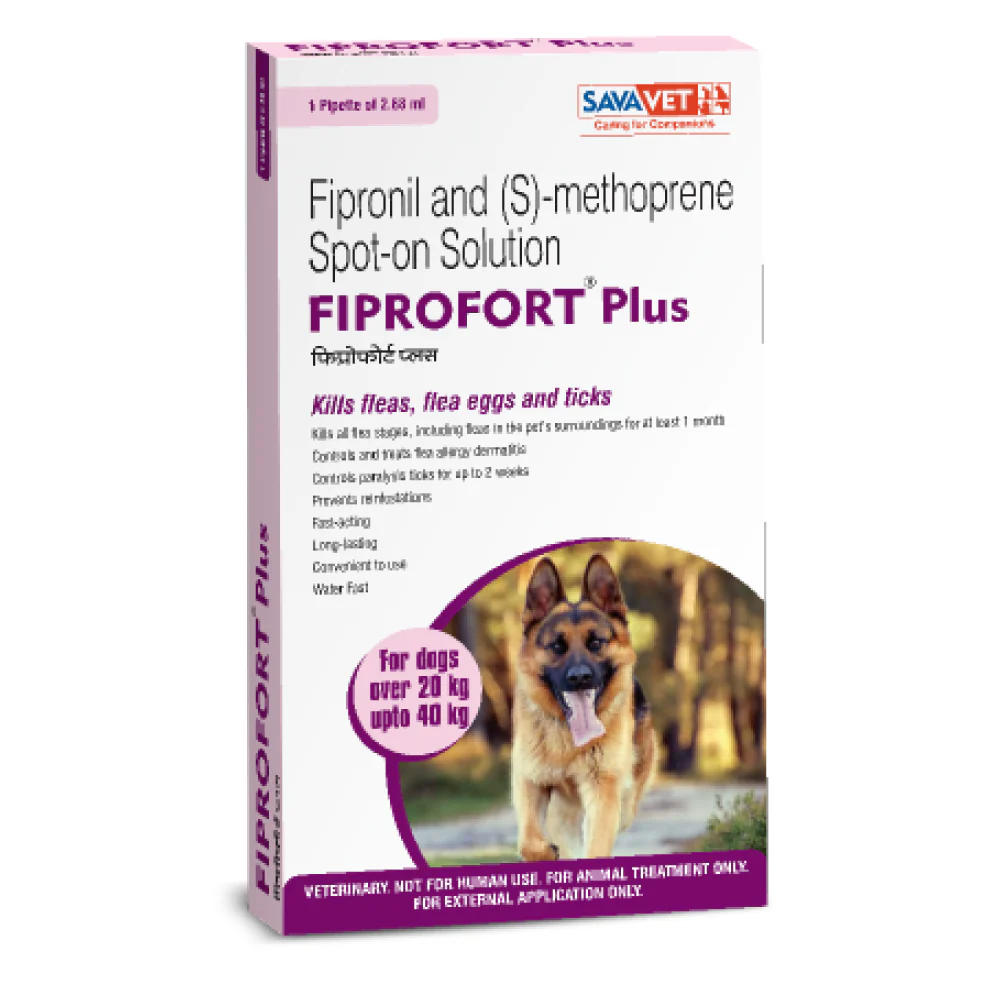 Savavet Kiwof Plus Dog Deworming Tablet (10 tablets) and Fiprofort Plus Tick & Flea Control Spot On for Dogs (20-40kg) Combo - Image 3