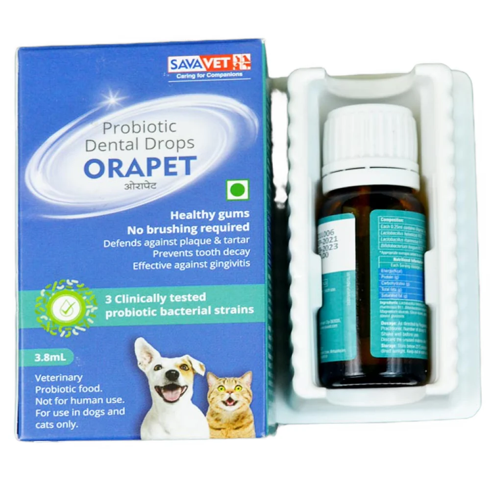Savavet Orapet Probiotic Dental Drops for Dogs and Cats (3.8 ml) - Image 2