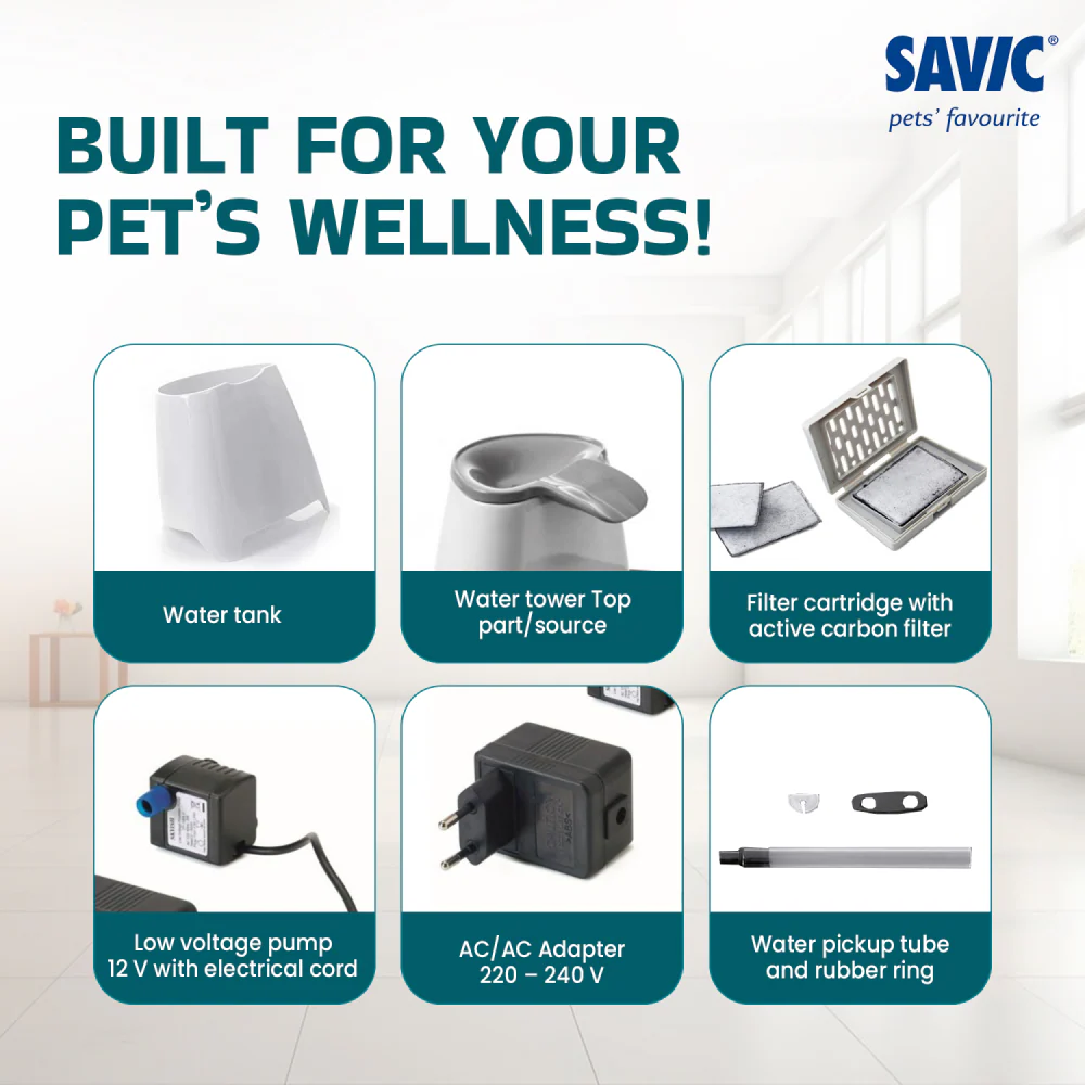 Savic Cascade Anthracite Water Fountain for Cats (Grey) - Image 5