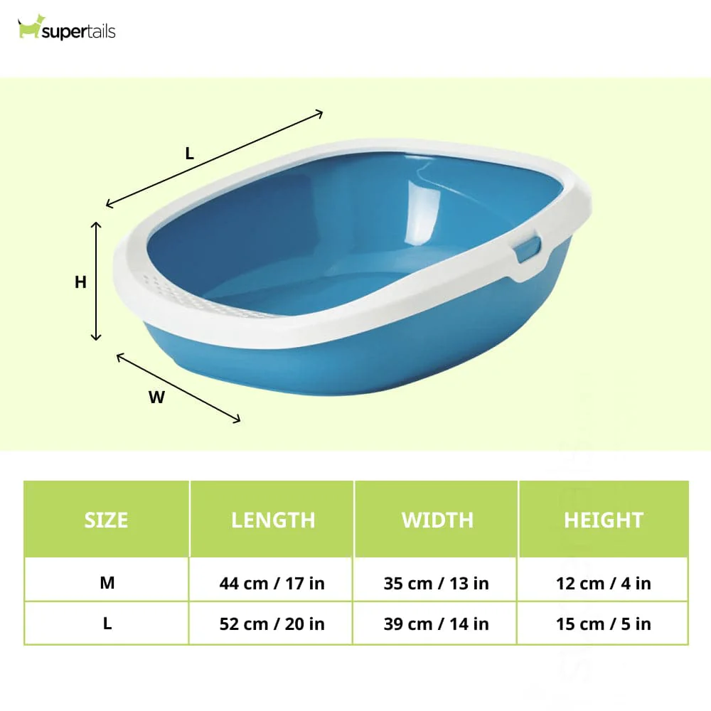 Savic Gizmo Litter Tray with Rim for Cats (Twilight Blue) - Image 2