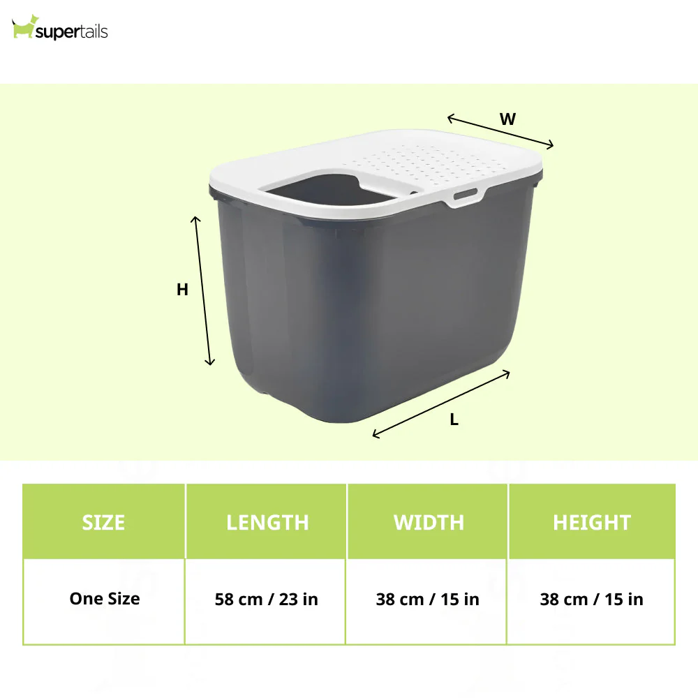 Savic Hop In Modern Litter Tray Box for Cats (Anthracite) - Image 2