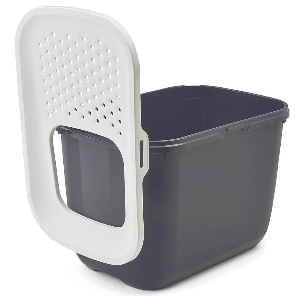 Savic Hop In Modern Litter Tray Box for Cats (Anthracite) - Image 3