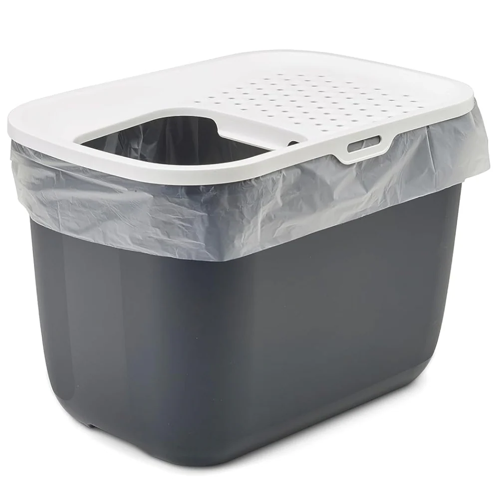 Savic Hop In Modern Litter Tray Box for Cats (Anthracite) - Image 5