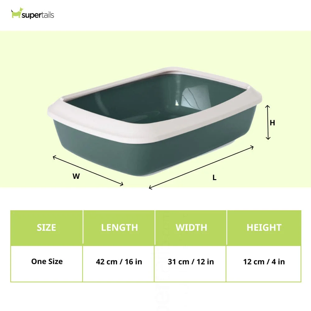 Savic Iriz Litter Tray with Rim for Cats (Nordic Green) - Image 2
