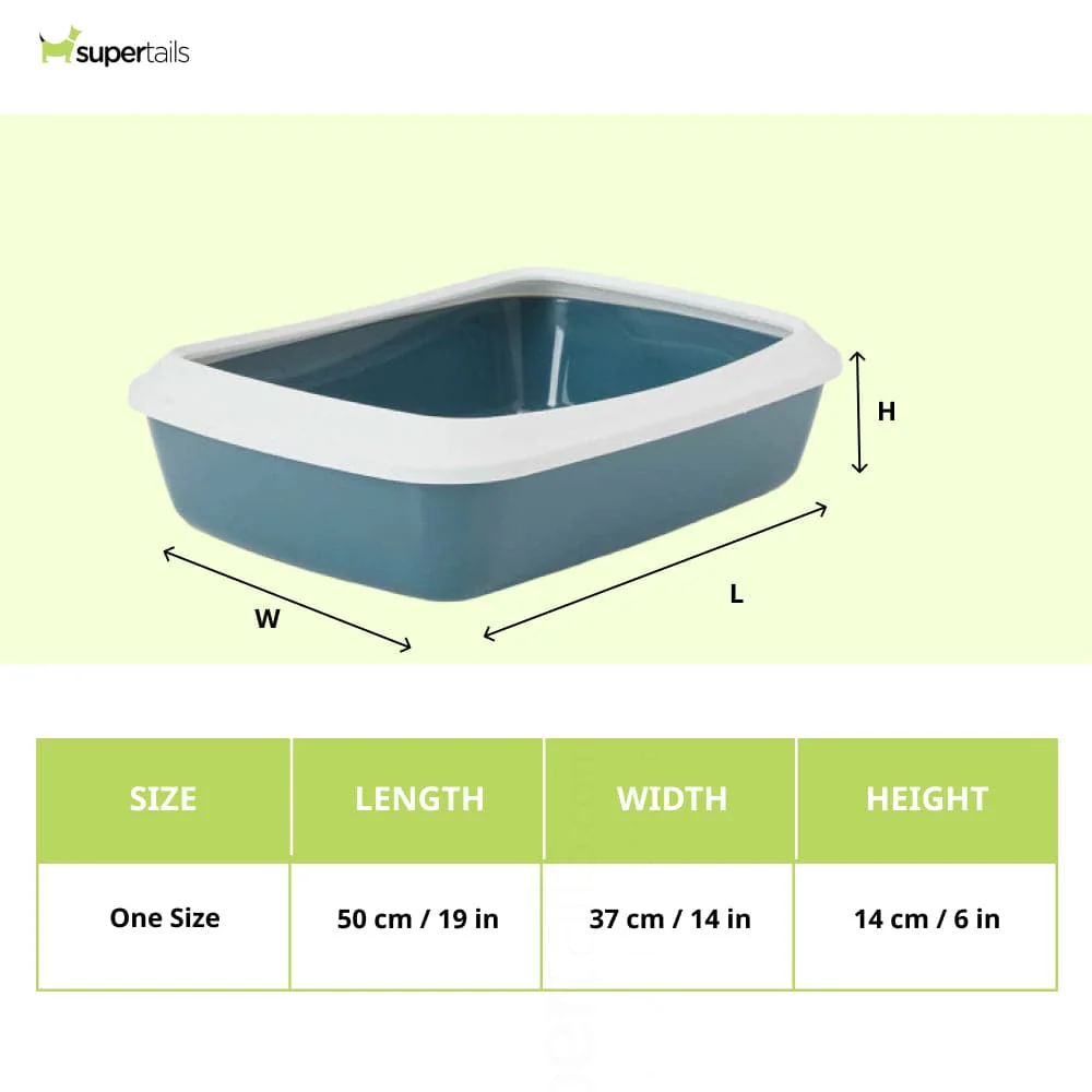 Savic Iriz Litter Tray with Rim for Cats (White Bluestone) - Image 2