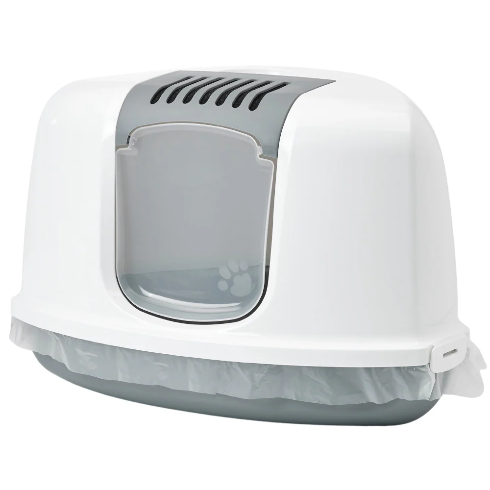 Savic Nestor Corner Toilet Home for Cats (White/Grey) - Image 3