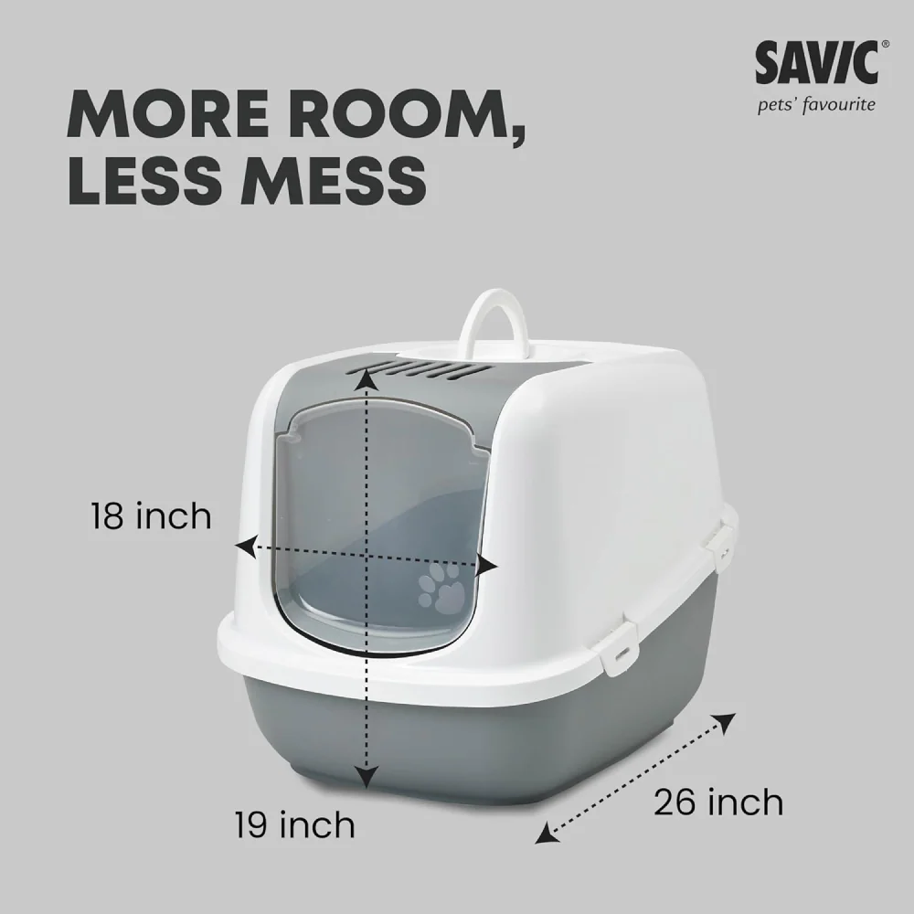 Savic Nestor Jumbo Toilet Home for Cats (Cold Grey) - Image 6