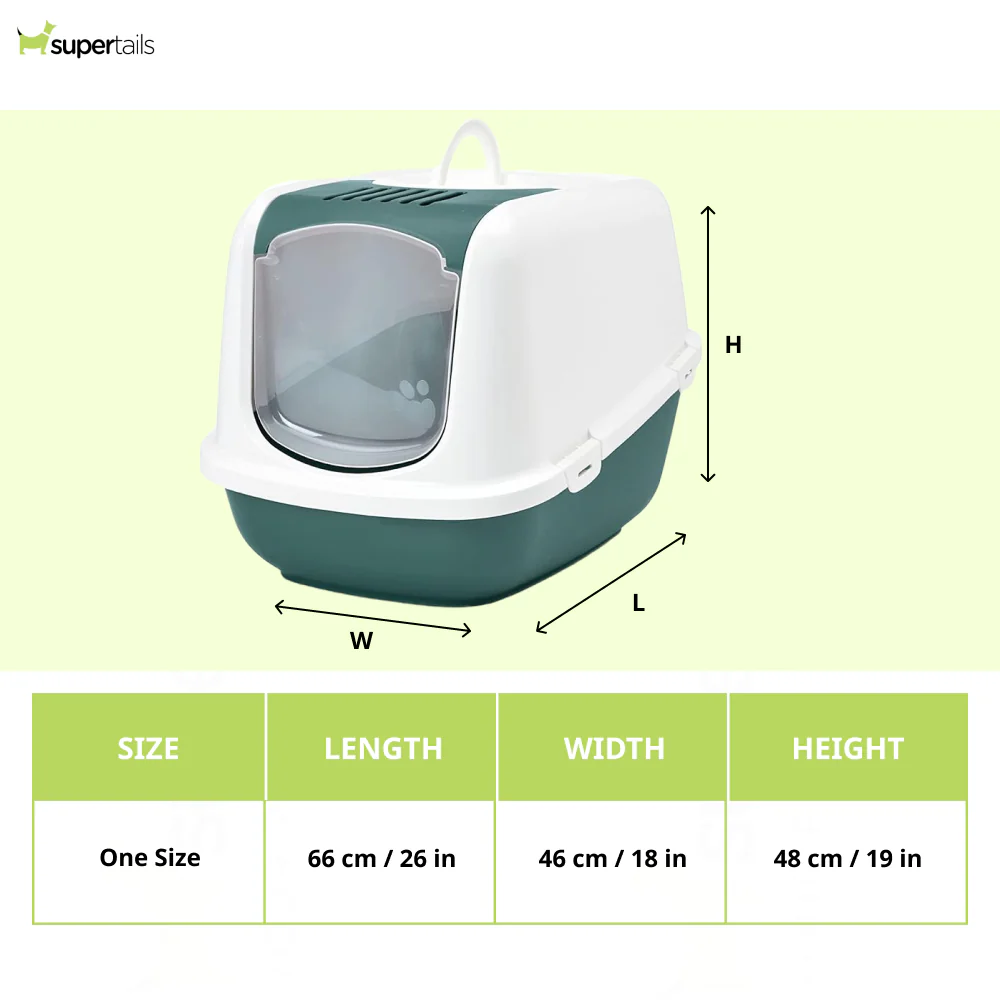 Savic Nestor Jumbo Toilet Home for Cats (Nordic Green) - Image 2