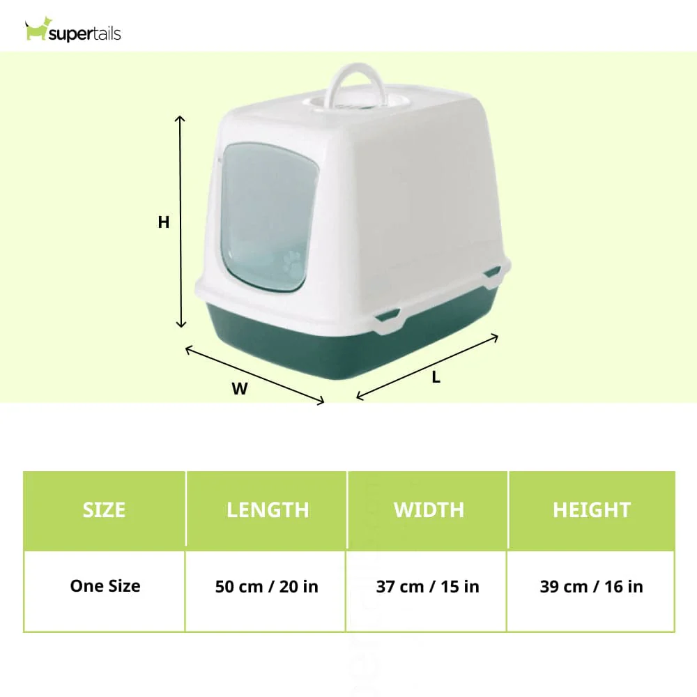 Savic Oscar Toilet Home for Cats (Nordic Green) - Image 2