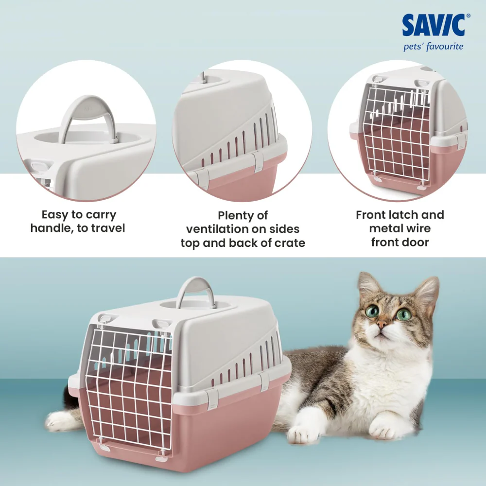 Savic Trotter 1 IATA Approved Travel Carrier for Dogs and Cats (Grey/Ash Rose) - Image 3