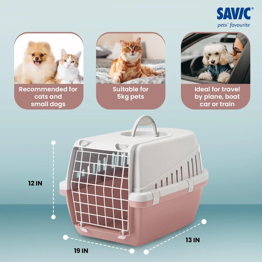 Savic Trotter 1 IATA Approved Travel Carrier for Dogs and Cats (Grey/Ash Rose) - Image 6