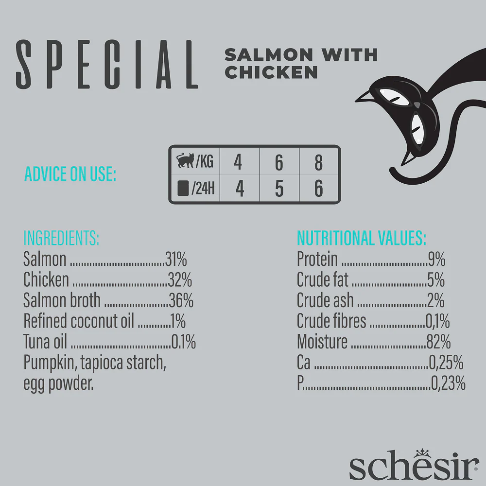 Schesir Special Skin and Coat Salmon Mousse Cat Wet Food - Image 4