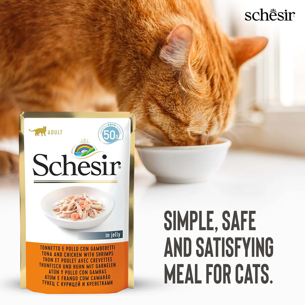 Schesir Tuna Chicken & Shrimp With Rice in Jelly Cat Wet Food - Image 5