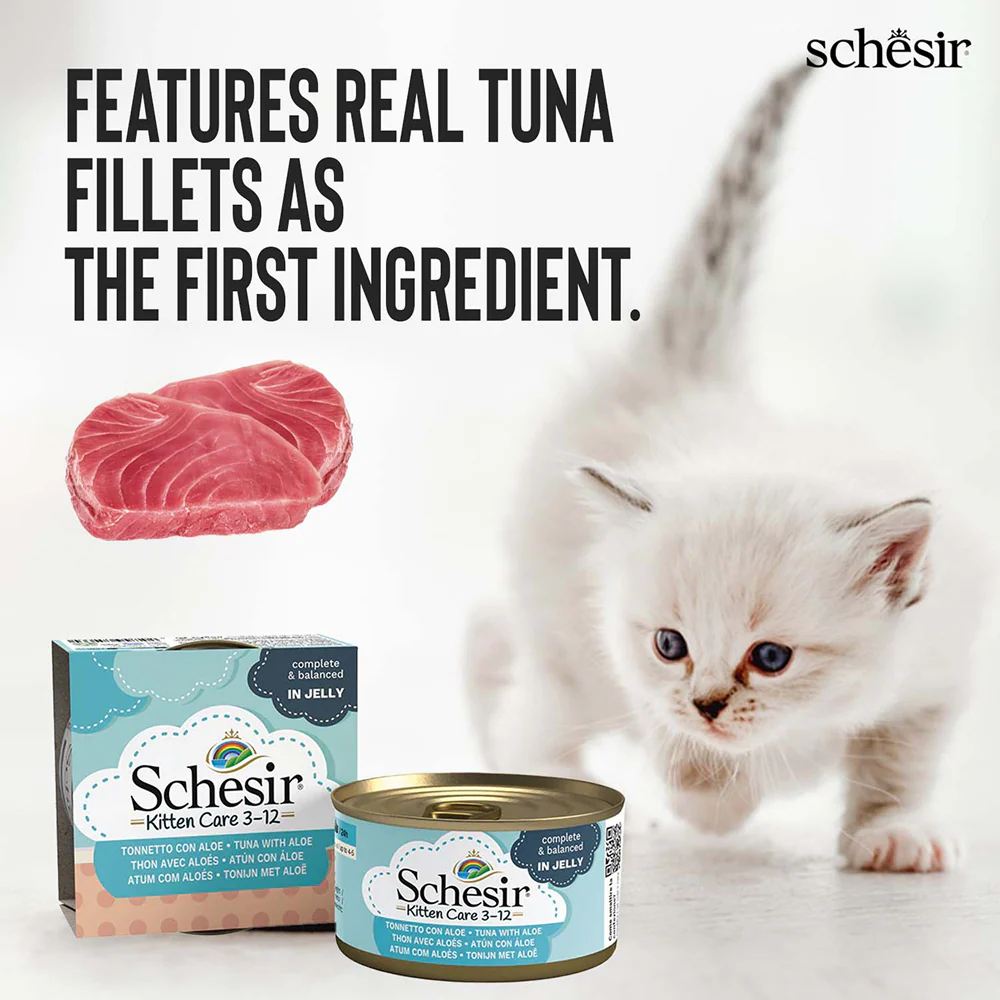 Schesir Tuna Whole Meat and Rice with Aloe Vera in Jelly Cat Wet Food - Image 4
